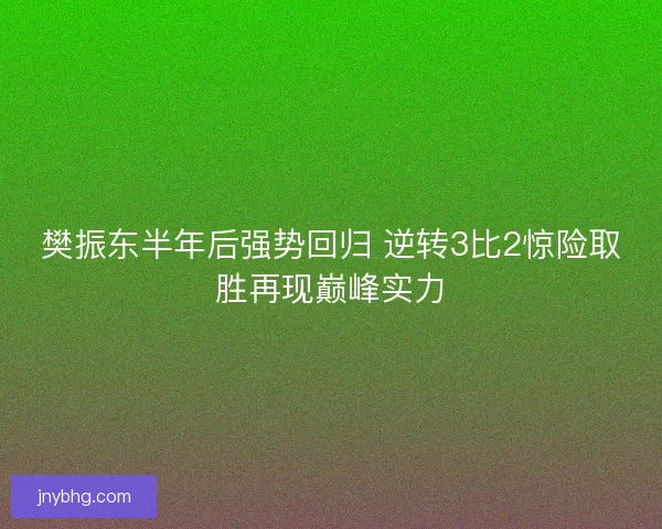 樊振东半年后强势回归 逆转3比2惊险取胜再现巅峰实力
