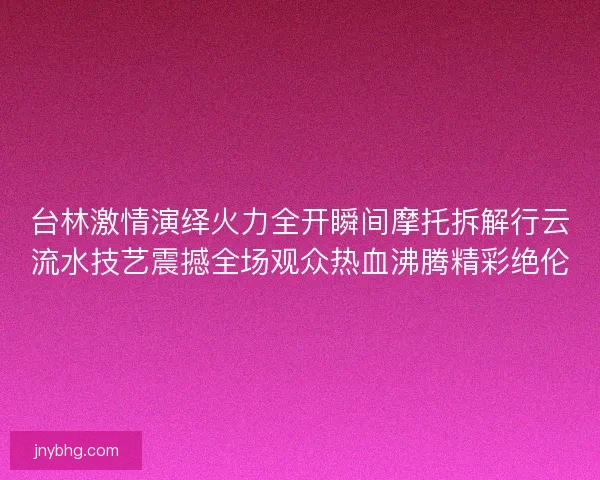 台林激情演绎火力全开瞬间摩托拆解行云流水技艺震撼全场观众热血沸腾精彩绝伦
