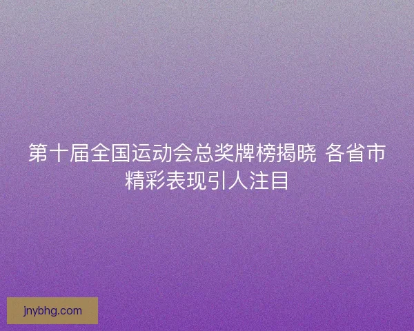 第十届全国运动会总奖牌榜揭晓 各省市精彩表现引人注目